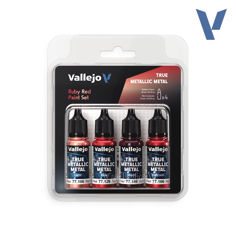 Vallejo True Metallic Metals - Ruby Red Set