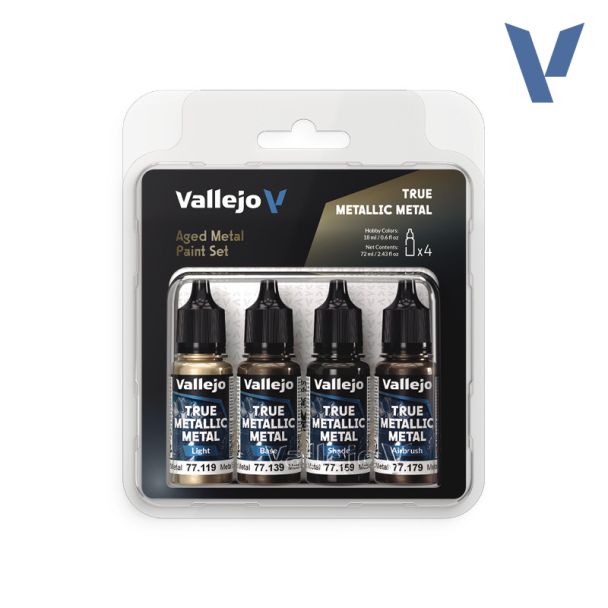 Vallejo True Metallic Metals - Aged Metal Paint Set
