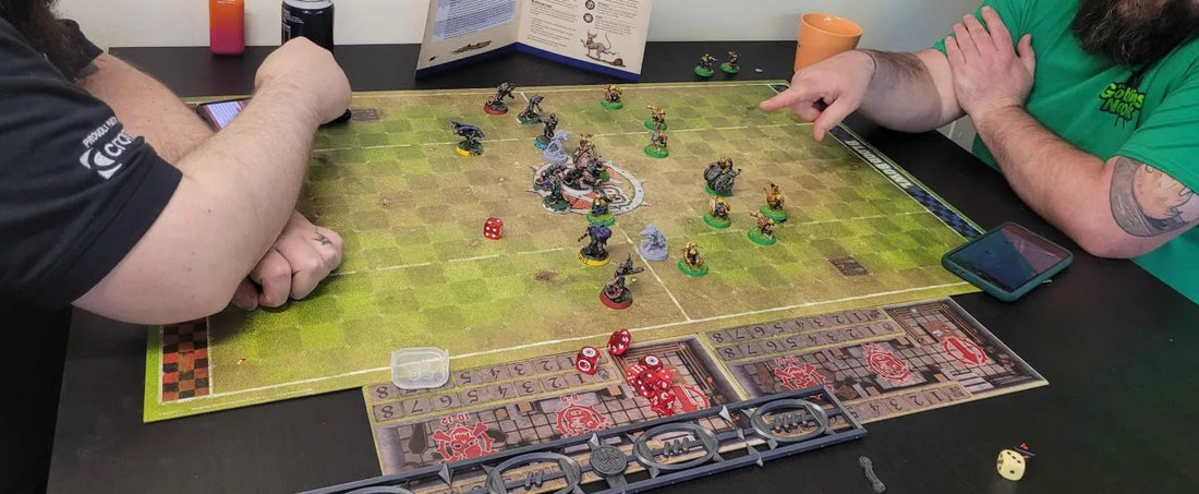 Blood Bowl players enjoying a friendly game at The Goblins Nook Southampton