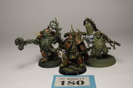 Chaos Space Marines - Malignant Plaguecaster, Noxious Blightbringer, and Plague Marine Champion - #B180