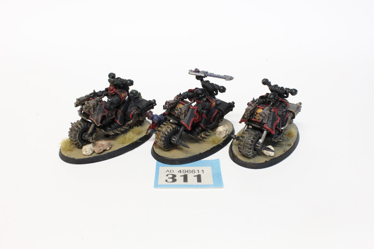 Chaos Bikers, Chaos Space Marines, pre-owned, painted