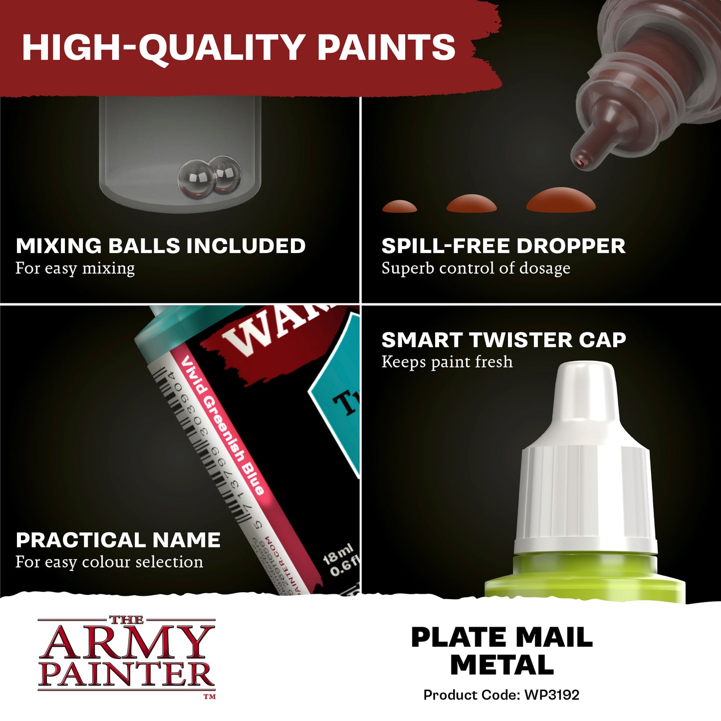 Warpaints Fanatic Metallics: Plate Mail Metal - 18ml