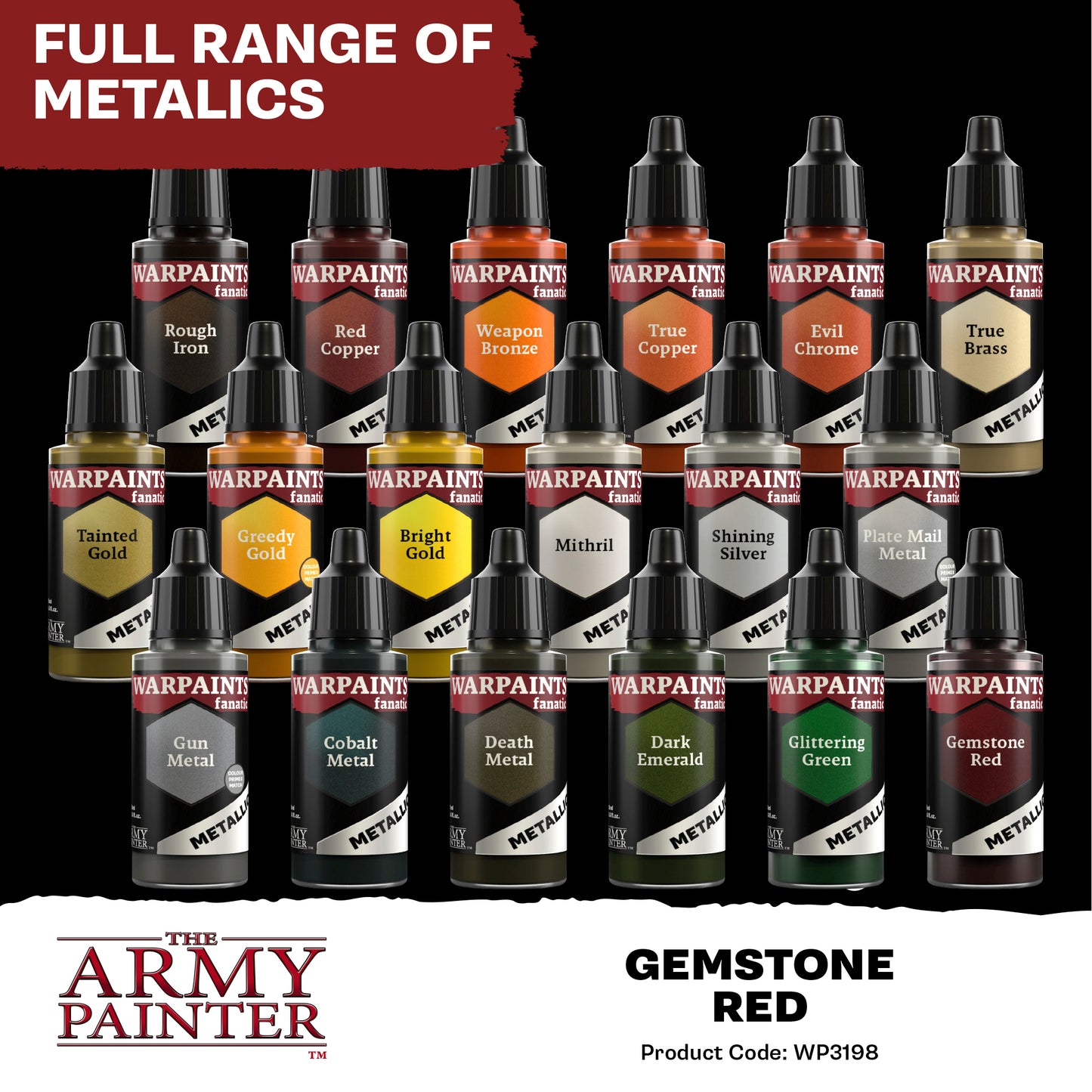 Warpaints Fanatic Metallics: Gemstone Red - 18ml