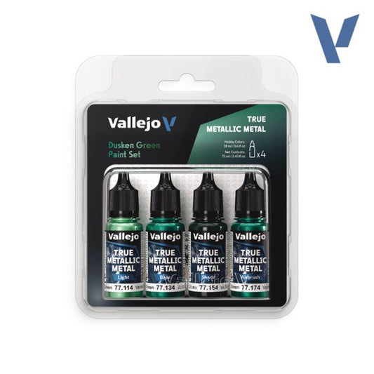 Vallejo True Metallic Metals - Dusken Green Paint Set