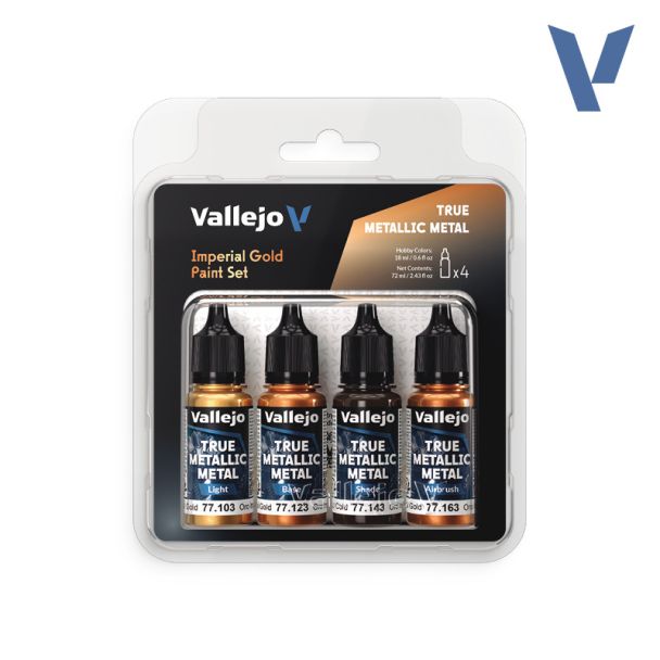 Vallejo True Metallic Metals - Imperial Gold Paint Set